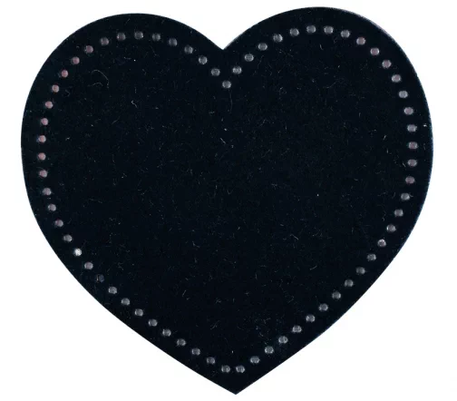 Термоаппликация HKM "Сердце из замши синее", 6,4 х 6,0 см, 43158