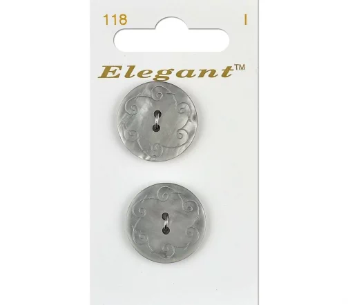 Пуговицы, Elegant, арт. 118 J, 2 отв., 22 мм, пластик, 2 шт.