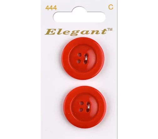 Пуговицы, Elegant, арт. 444 G, 4 отв., 25 мм, пластик, 2 шт.