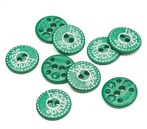 Пуговица DILL "Handmade", 2 отв., пластик, цвет зеленый, 15 мм