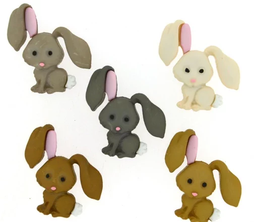 Декоративные пуговицы Dress It Up "Кролики Хоп-Хоп", 5 шт., 8995