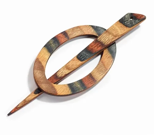 417741 Декоративная застежка овал, 52 х 76 мм, натур. дерево, Prym