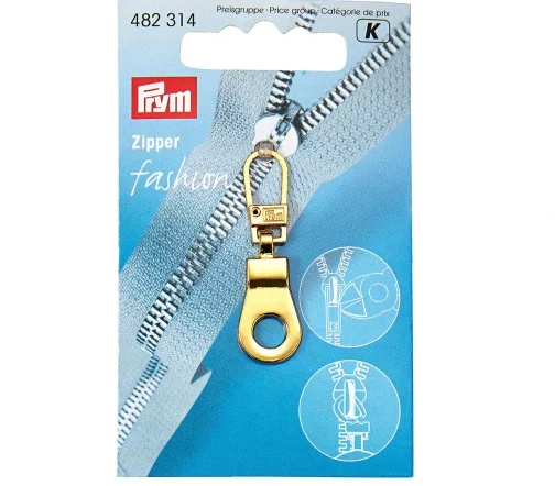 482314 Пуллер (подвеска для молнии) 41*12мм 'Люверс', металл, цвет золото, Prym