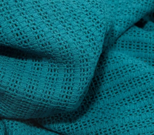 Трикотаж шерстяной, цвет морская волна, 02027