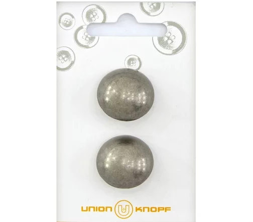 Пуговицы Union Knopf, на ножке, металл, цв. никель, 23 мм, 2 шт., 89060