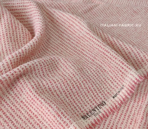 Ткань костюмно-плательная Valentino, розовый/белый, 01957