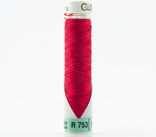 Нить Silk R 753 для фасонных швов, 10м, 100% шелк, цвет 017 малиновый, Gutermann 703184