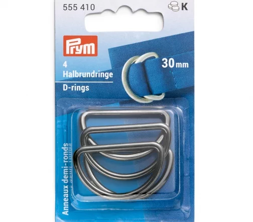 555410 Полукольца, 30 мм, цв.оружейн.металла, 4шт., Prym