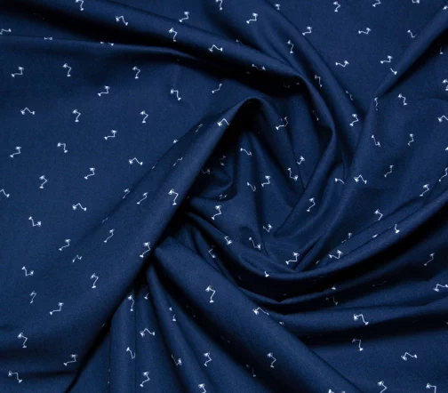 Сорочечный хлопок "Лампочки", фон темно-синий, 1092313-2