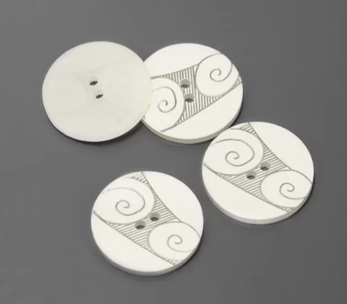 Пуговица DILL, 2 отв., пластик, цвет белый, 25 мм