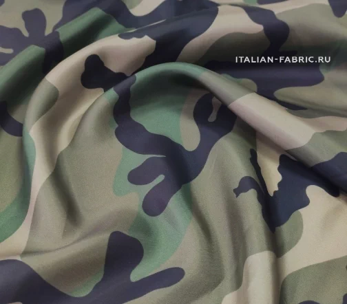 Подкладочная ткань жаккард "Камуфляж", цвет хаки, 1102008