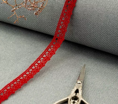 Кружево плетеное GOODMAN, ширина 10 мм, уп./5 м, цвет красный