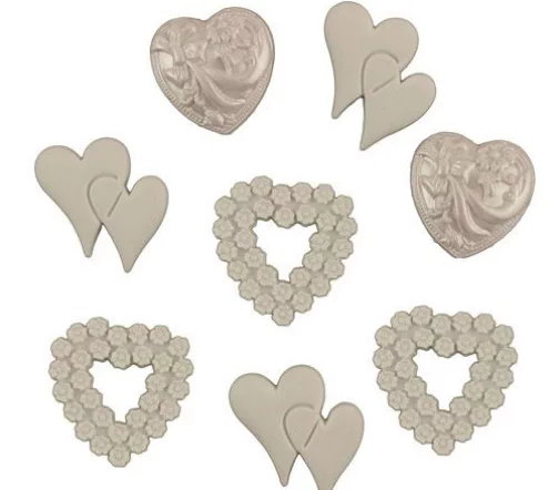 Декоративные пуговицы Buttons Galore "Свадебные сердечки", 4412