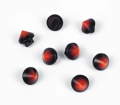 Пуговицы, Union Knopf, "Конусы", на ножке, пластик, цвет черно-красный, 10 мм