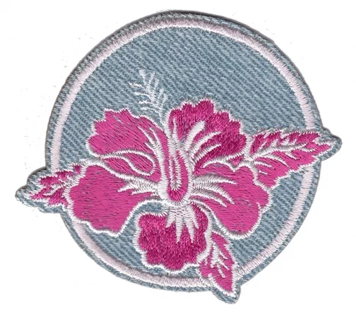 Термоаппликация "Цветок розовый, круг", d 6 см, арт. 565238