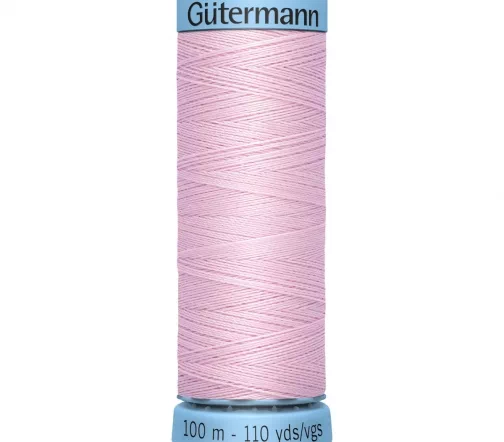 Нить Silk S303 для тонких швов, 100м, 100% шелк, цвет 320 зефирно-розовый, Gutermann 744590