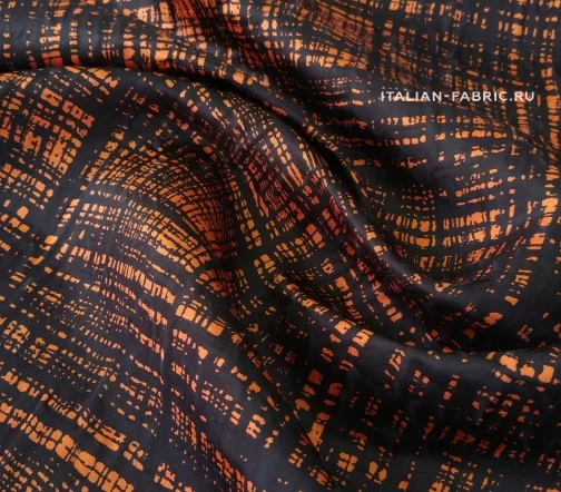 Шелк жаккардовый "Паутинка", фон терракот, 02142-3