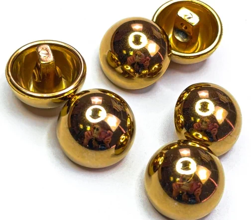 Пуговица DILL "Полусфера", на ножке, пластик, цвет золотой, 18 мм