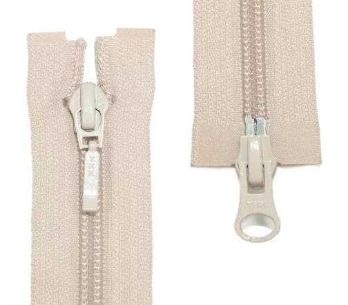 Молния YKK спираль разъёмная, 2 замка, 55см, 5мм, цвет 572, бежевый холодный