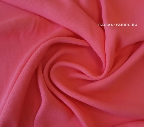 Креп вискозный однотонный, цвет коралловый, CRV12-6
