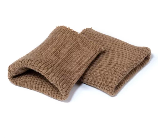 Манжеты трикотаж, полушерсть, цвет ореховый, 124-007