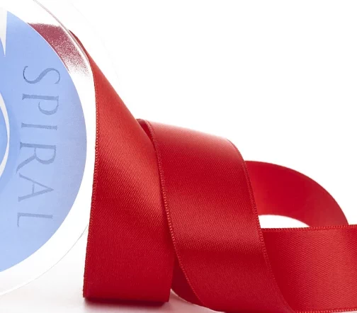 Лента атласная двусторонняя Safisa, 25 мм, цвет красный, 110-25мм-14