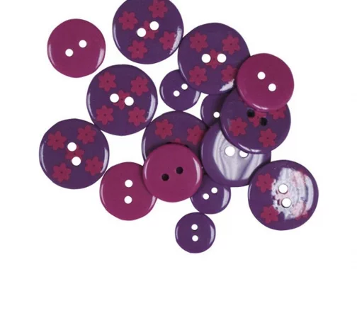 Пуговицы, Favorite Findings "Фиолетовые цветы" 12*21 мм, 15 шт