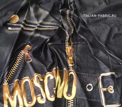 Трикотаж Moschino "Байкер", купон, цвет черный, 1052120к