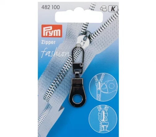 482100 Пуллер (подвеска для молнии) 40*10мм 'Люверс', металл, цвет оруж.металл, Prym