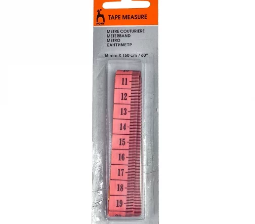 Сантиметр 16мм/150см, цвет розовый, PONY 99101-5