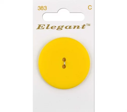 Пуговица Elegant, арт. 383 С, 2 отв., 38 мм, пластик, желтый