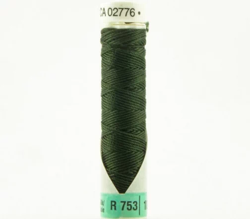Нить Silk R 753 для фасонных швов, 10м, 100% шелк, цвет 304 черный лес, Gutermann 703184