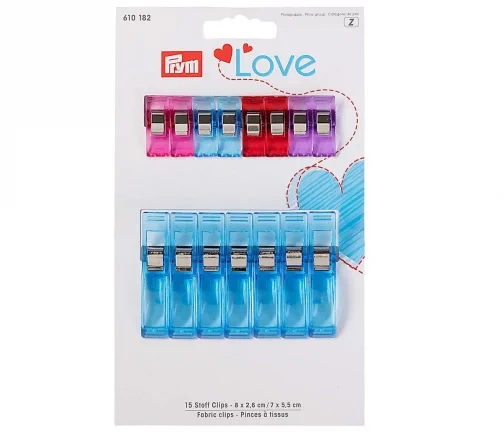 610182 Клипсы для работы с тканями 8шт* 2,6см, 7шт*5,5см, Prym