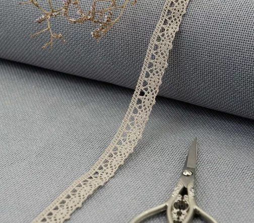 Кружево плетеное GOODMAN, ширина 10 мм, уп./5 м, цвет серо-бежевый