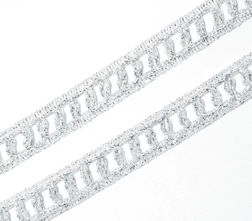 Тесьма металлик Safisa 12 мм, цвет 102, серебро