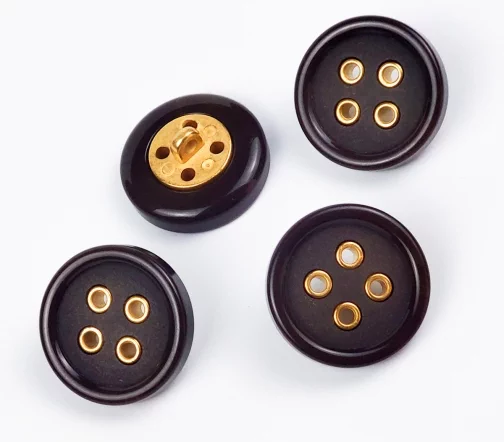 Пуговица, Union Knopf, на ножке, пластик, цвет коричневый, 23 мм