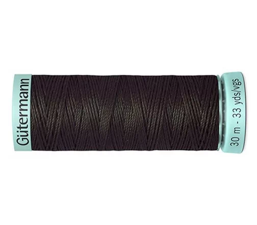 Нить Silk R 753 для фасонных швов, 30м, 100% шелк, цвет 697 венге, Gutermann 723878