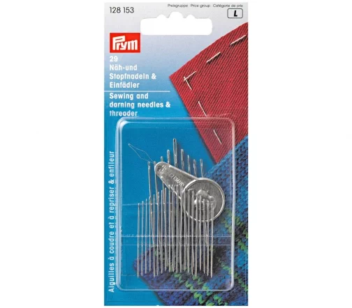 128153 Набор игл для шитья и штопки с нитевдевателем, 29 шт
