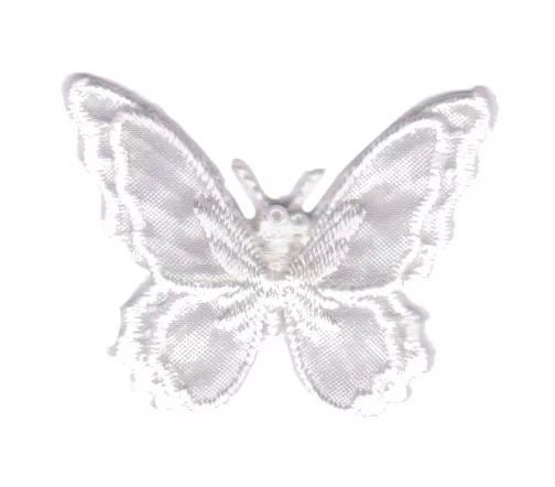 Термоаппликация "Бабочка", 3,5 х 4,5 см, белая, арт. 566583.D