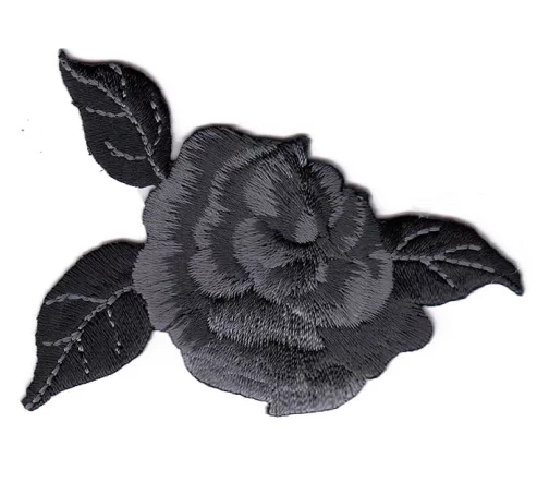 Термоаппликация Marbet "Роза т.серая с листьями", 7,5 х 5,5 см, 565113.A