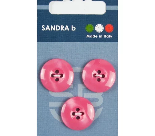 Пуговицы Sandra, 20,5 мм, 4 отв., пластик, 3 шт., темно-розовый, арт. CARD046