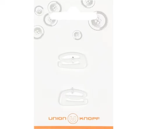 Крючки для бикини Union Knopf, пластик, цвет белый, 13 мм, 2 шт.