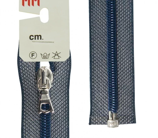 Молния Riri Meras спираль люрекс, разъёмная, 1 замок 6мм 55см, цвет 15001, синий джинс