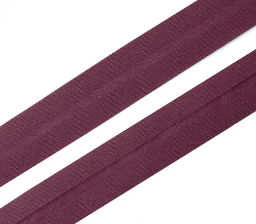 Косая бейка SAFISA, 20мм, хлопок, цвет 030, бордовый