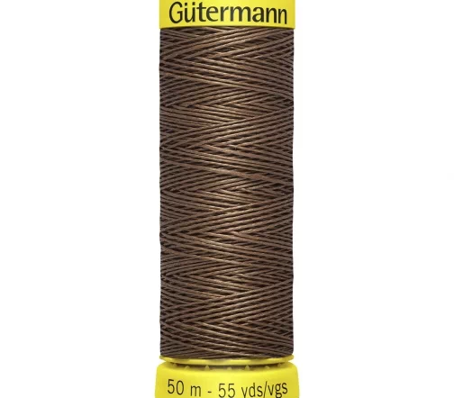 Нить льняная крученая для ручного шитья, 50м, цвет 1314 шоколад, Gutermann 744573
