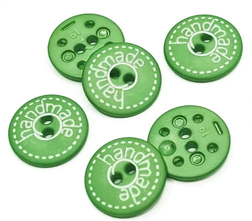 Пуговица DILL "Handmade", 2 отв., пластик, цвет зеленый, 18 мм