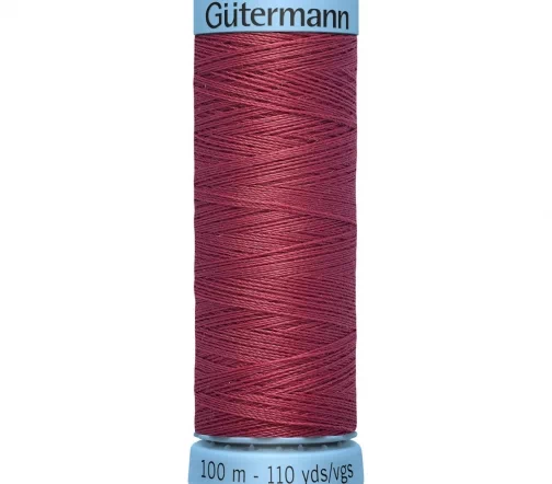 Нить Silk S303 для тонких швов, 100м, 100% шелк, цвет 730 т.розовый шелк, Gutermann 744590