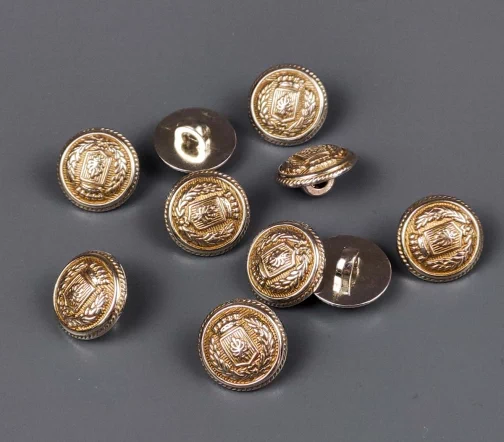 Пуговица Union Knopf, "Гербовая", на ножке, пластик, цвет серебро, 15 мм