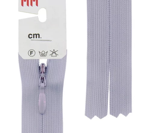 Молния Riri потайная неразъёмная, 3мм, 60см, цвет 2502, лиловый светлый