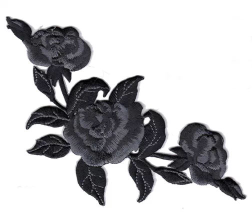 Термоаппликация "Роза большая черная", 13,5 х 11 см, арт. 569991.A